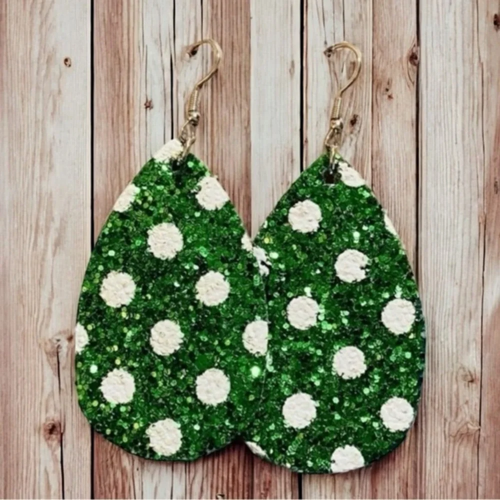 Christmas Faux Leather Earrings